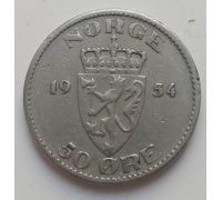 50 эре 1954 год Норвегия РЕДКАЯ
