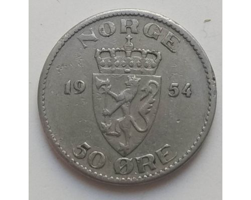50 эре 1954 год Норвегия РЕДКАЯ