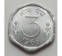 3 пайсы 1968 год  Индия