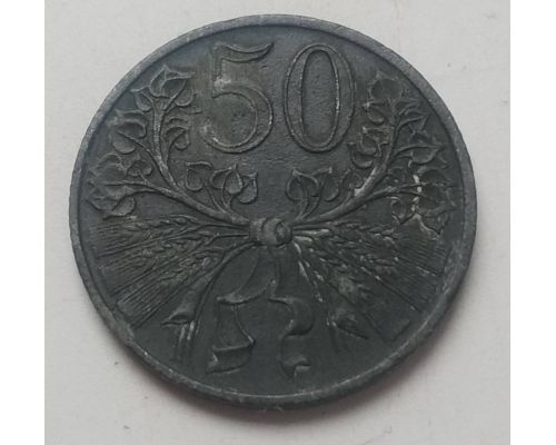 50 гелеров 1942 год Богемия и Моравия Состояние VG
