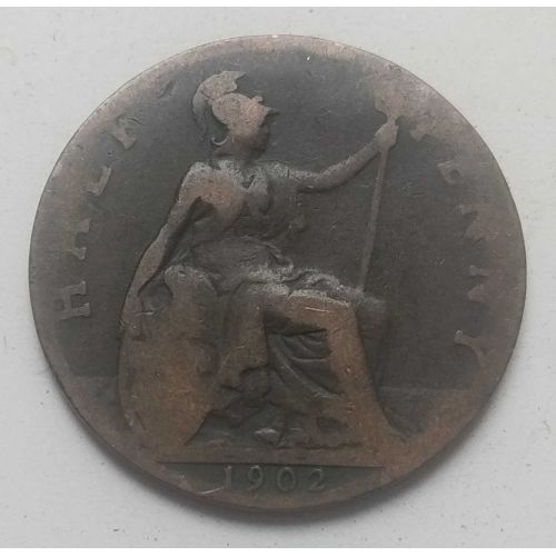 1/2 пенни 1902 год Великобритания Пол пенни, half penny Эдвард VII
