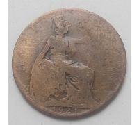 1/2 пенни 1921 год Великобритания Пол пенни, half penny Эдвард VII