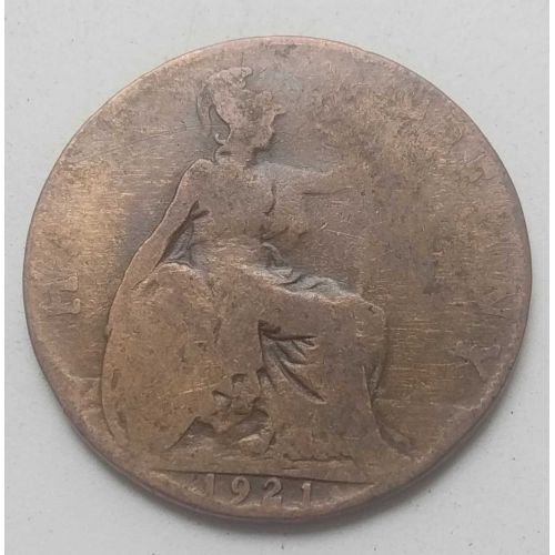 1/2 пенни 1921 год Великобритания Пол пенни, half penny Эдвард VII