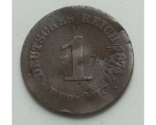 1 пфенниг 1874 год C Германия (Германская Империя) Состояние VG