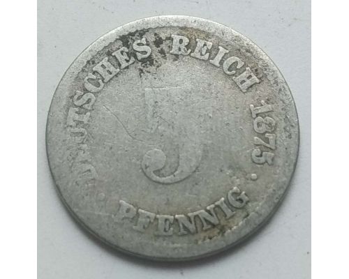 5 пфеннигов 1875 год (все буквы) Германия (Германская Империя) Состояние VG