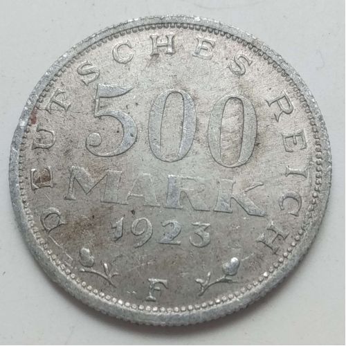 500 марок 1923 год F Германия Веймарская Республика Состояние VG