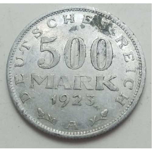 500 марок 1923 год A Германия Веймарская Республика Состояние VG