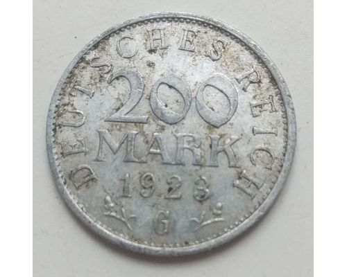 200 марок 1923 год G Германия Веймарская Республика Состояние VG