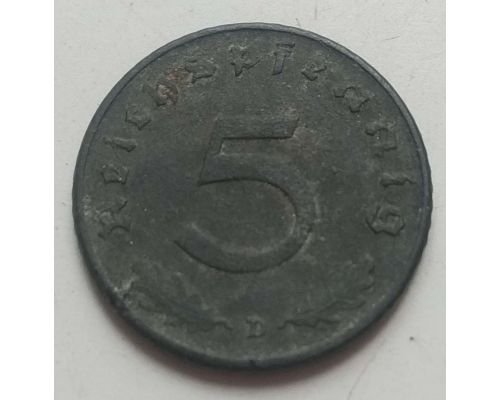 5 рейхспфеннигов 1942 D Германия Третий Рейх