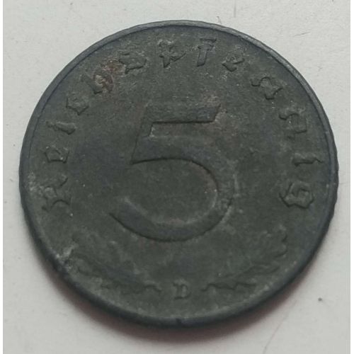 5 рейхспфеннигов 1942 D Германия Третий Рейх