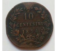 10 чентезимо 1894 год Италия