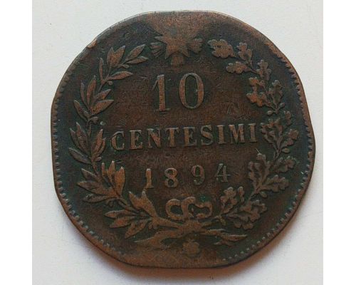 10 чентезимо 1894 год Италия