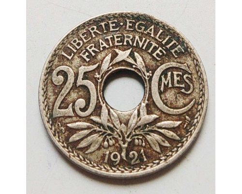 25 сентим 1921 год Франция (сантим)