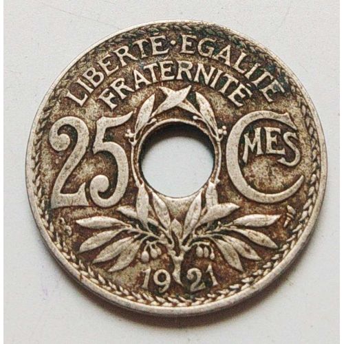 25 сентим 1921 год Франция (сантим)