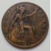 1 пенни 1919 год H Великобритания one penny Георг V Редкая