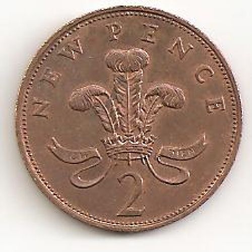 2 новых пенса (1971–1983 г.) Великобритания