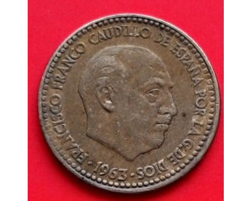 1 песета 1963 год Испания