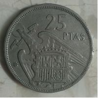 25 песет 1957 год Испания