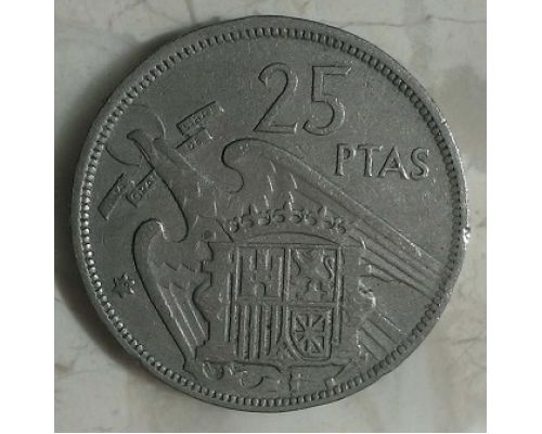 25 песет 1957 год Испания