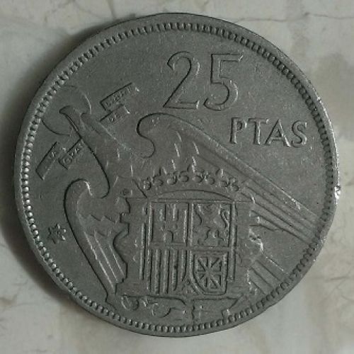 25 песет 1957 год. Испания