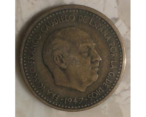 1 песета 1947 год Испания