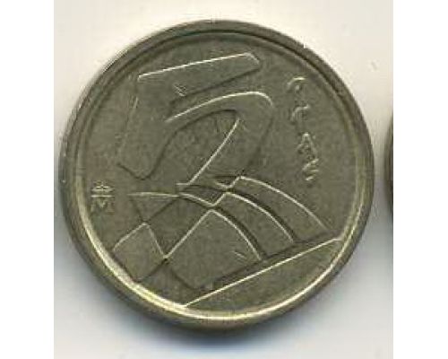 5 песет 1998-2001 год Испания