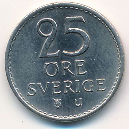 25 эре 1972 год. Швеция . Маленький тираж