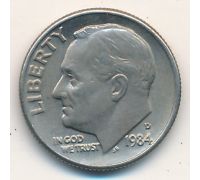 1 дайм 10 центов 1984 D года США
