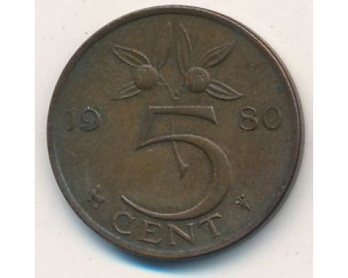5 центов 1950-1980 год Нидерланды