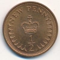 1/2 нового пенни (1971–1981 г) Великобритания
