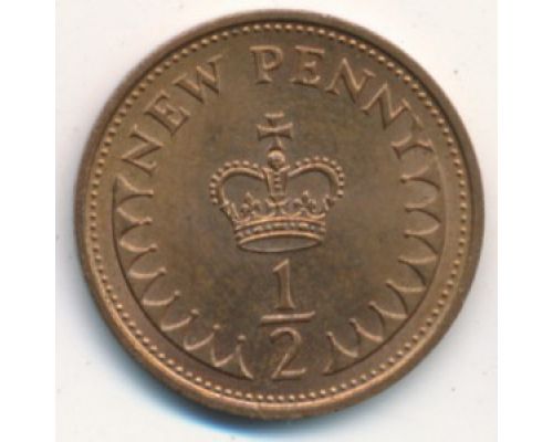 1/2 нового пенни (1971–1981 г) Великобритания
