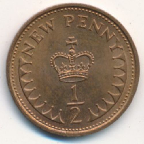 1/2 нового пенни (1971–1981 г.) Великобритания