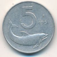 5 лир (1951-1955) Италия 