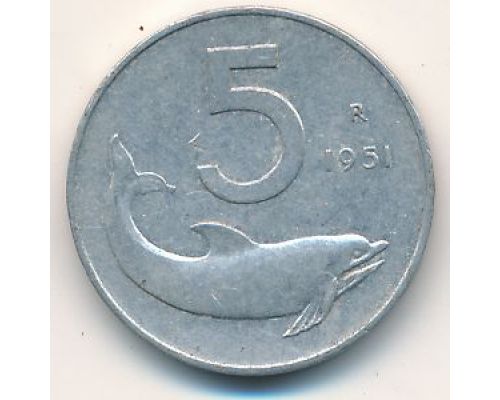 5 лир (1951-1955) Италия 