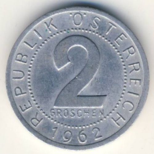 2 гроша 1962 год. Австрия.