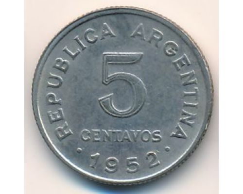 5 сентаво 1952 год Аргентина