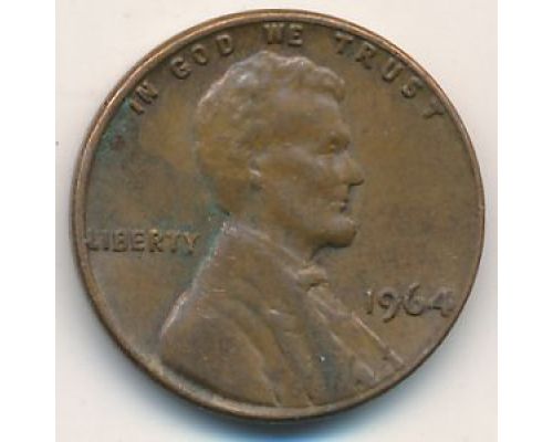 1 цент 1964 года США Америка