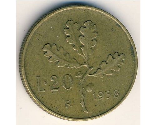 20 лир 1957-1987 года Италия