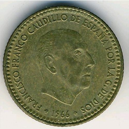1 песета 1966 год. Испания