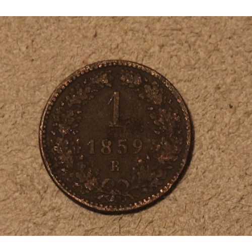 1 крейцер 1859 года. B. Австрия