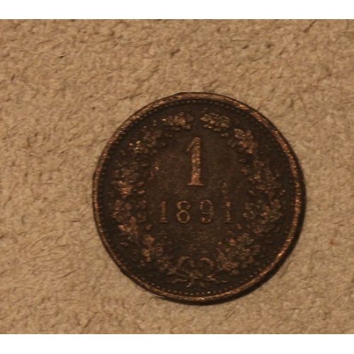 1 крейцер 1891 года. Австрия