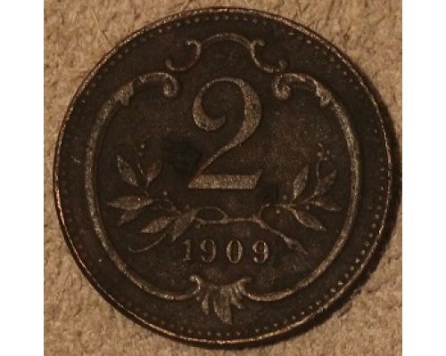 2 геллера 1909 года Австрия (2)