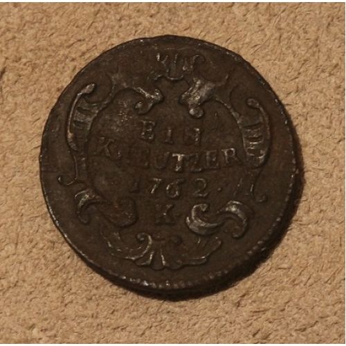1 крейцер 1762 года. К. Австрия (2)