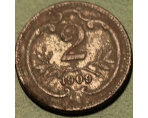 2 геллера 1909 года Австрия (3)