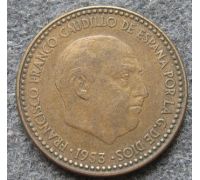 1 песета 1953 год Испания