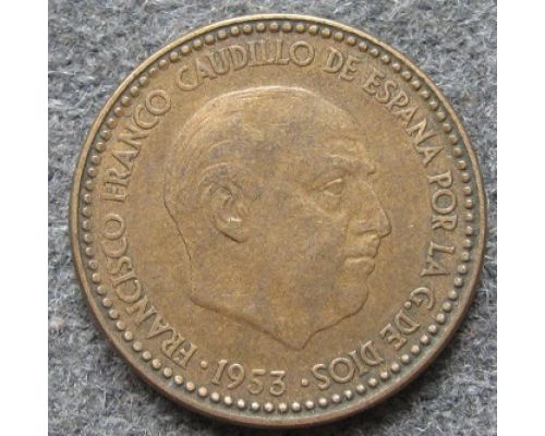 1 песета 1953 год Испания