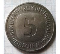 5 марок 1991 год J Германия ФРГ