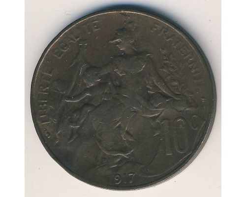 10 сентим 1917 год Франция (сантим)