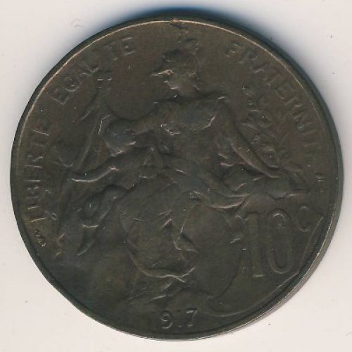10 сентим 1917 год Франция (сантим)