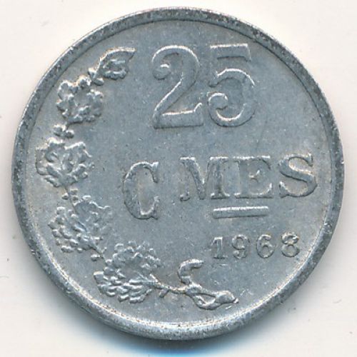 25 сантим 1968 год Люксембург